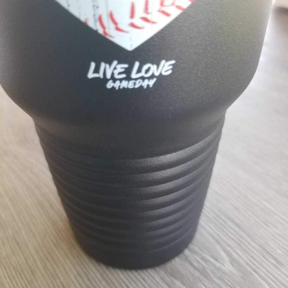 Live Love GameDay Jet black 32 oz baseball heart tumbler NWT - Picture 3 of 10